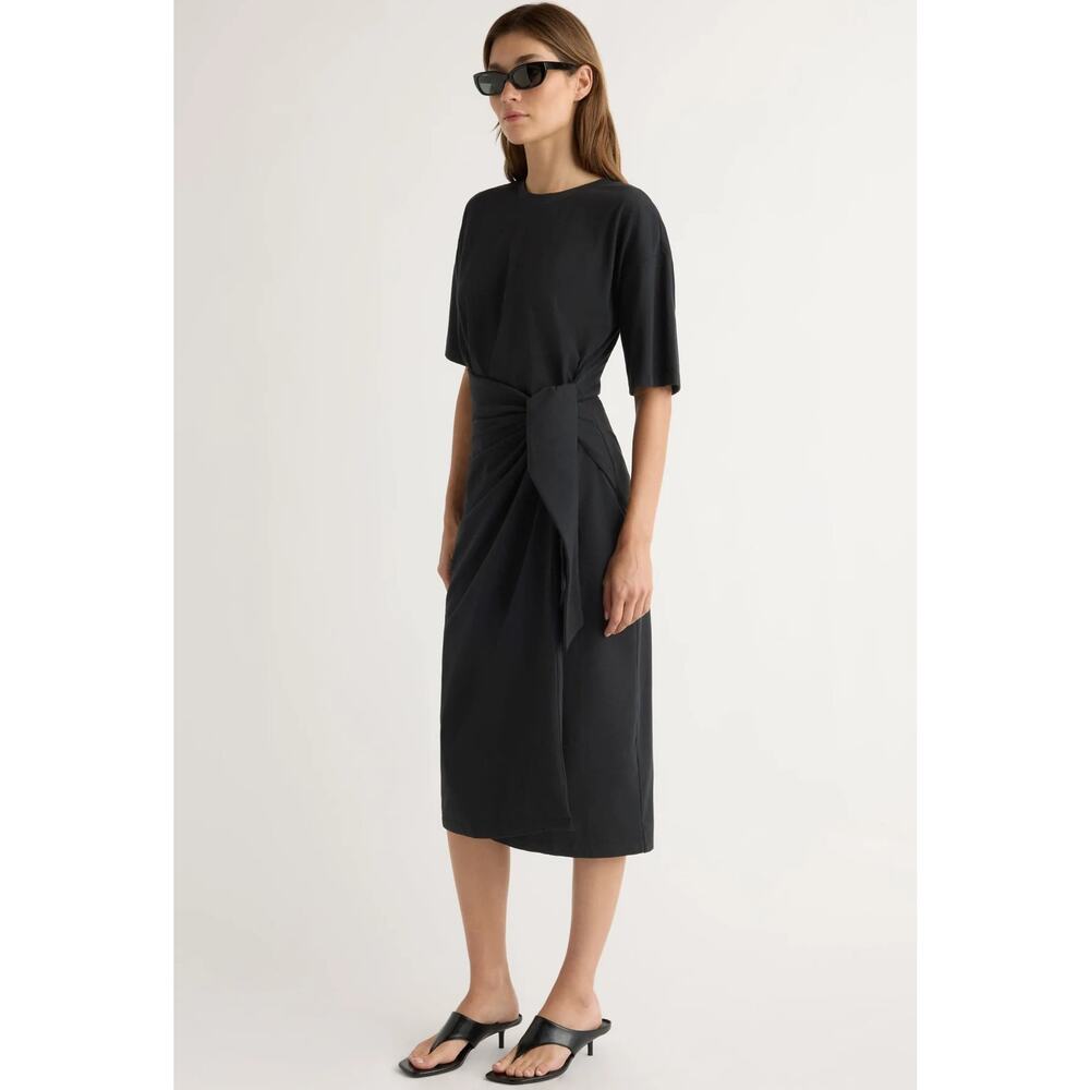 Modern Citizen Nao Organic Cotton T-Shirt Wrap Dress XL Black Minimalist Capsule